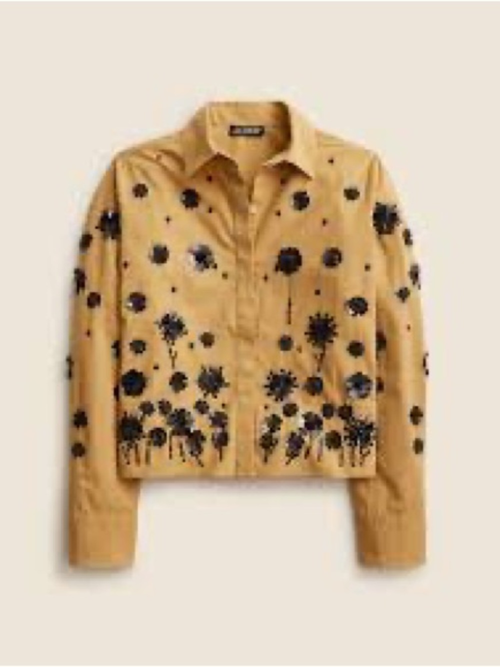J. Crew Mustard Blouse With Sequins